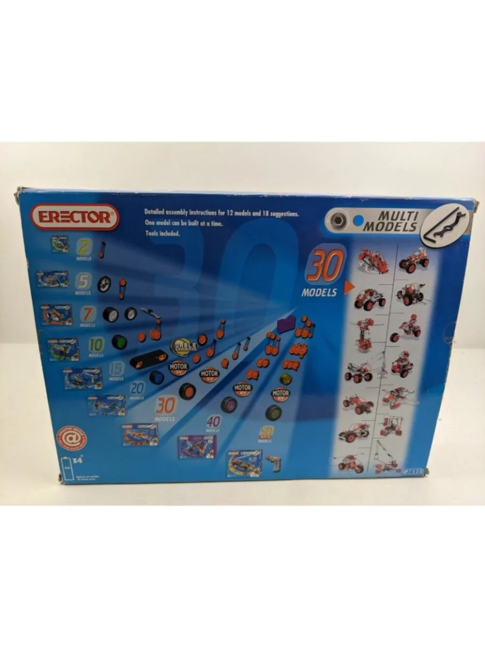 Vintage Meccano Erector Set Multi Models 30 Models 6V Motor